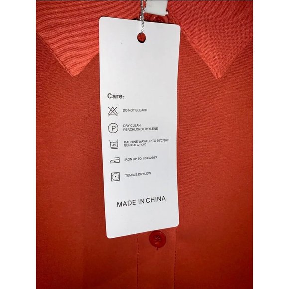 Womens button down blouse collared shirt buttoned cuffs XL loose fit top - Picture 5 of 5